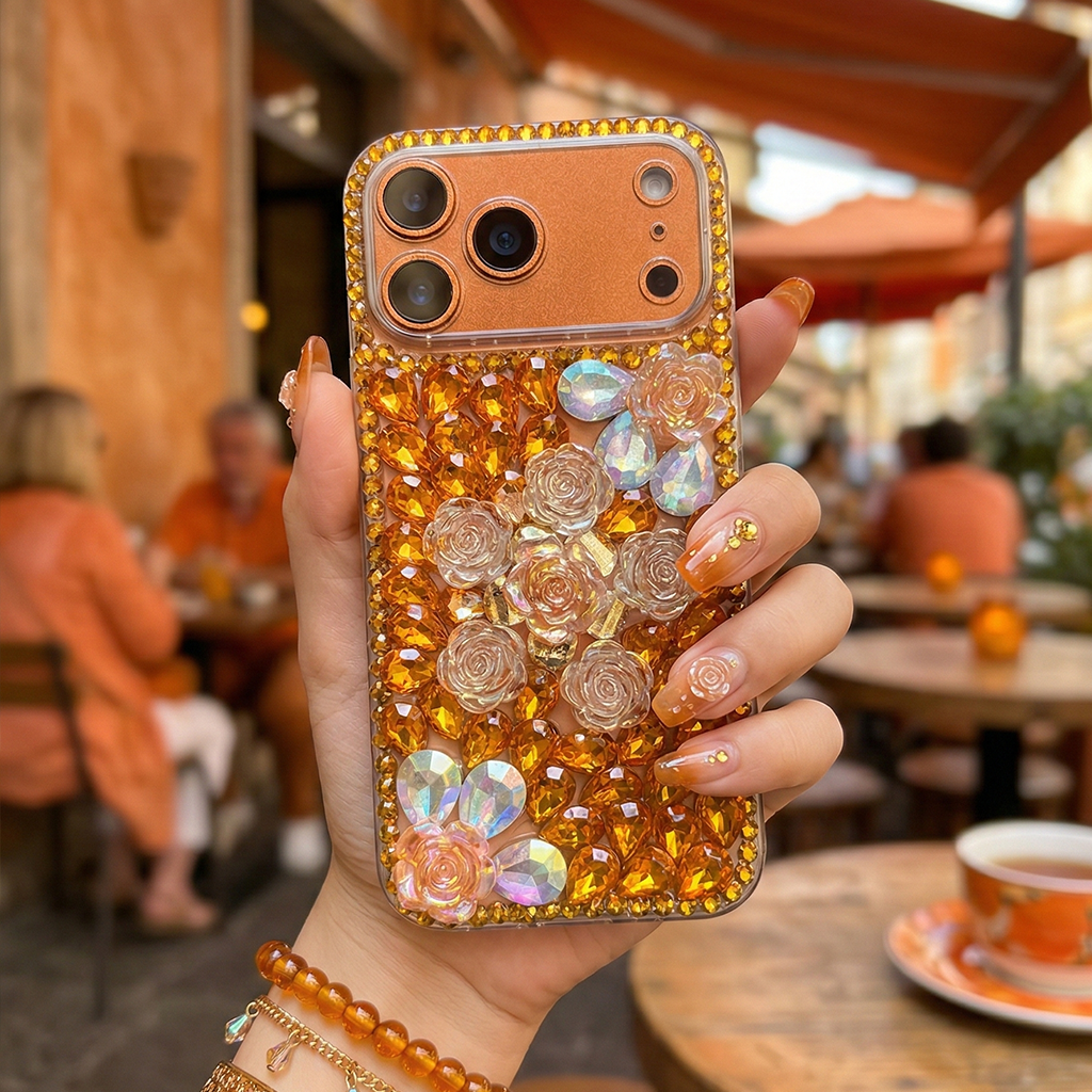 Honey Rose Glam- Golden Bloom Silicone Case - Phone Case For iPhone 18 Pro