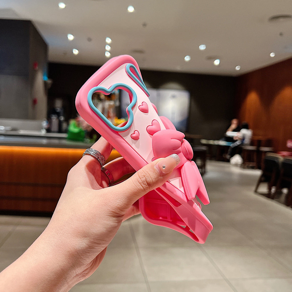 Pink Heart With Bow Stand - Phone Case For iPhone 18 Pro Max