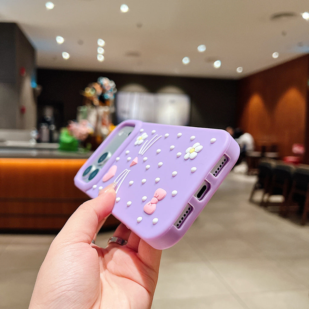 Kitty Whiskers Pearl Decorated Phone Cover - Phone Case For iPhone 18 Pro Max
