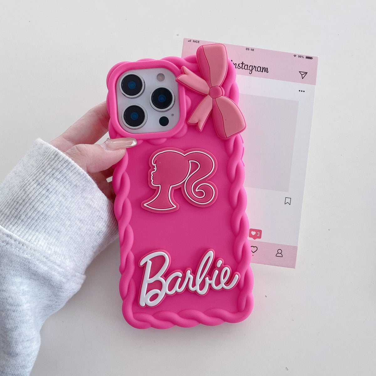 Barbie Doll With 3D Bow Silicon Phone Cases