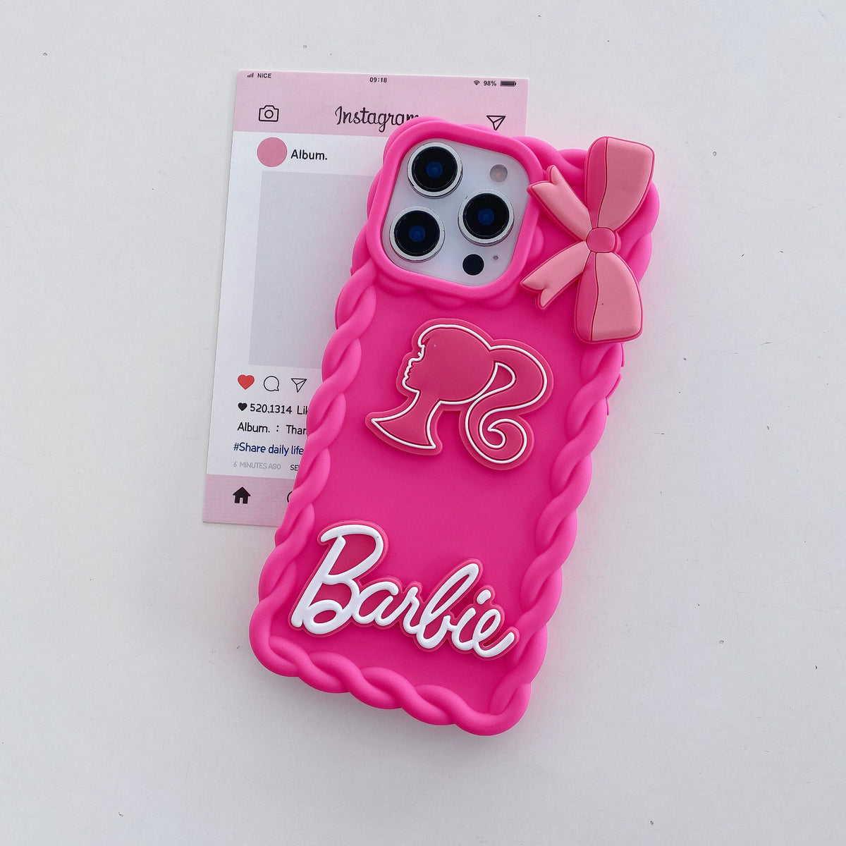 Barbie Doll With 3D Bow Silicon Phone Cases