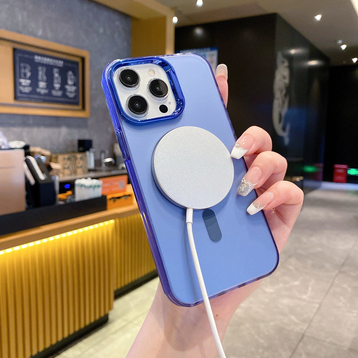 Blue Luxury Smoky Phone Case With Magsafe