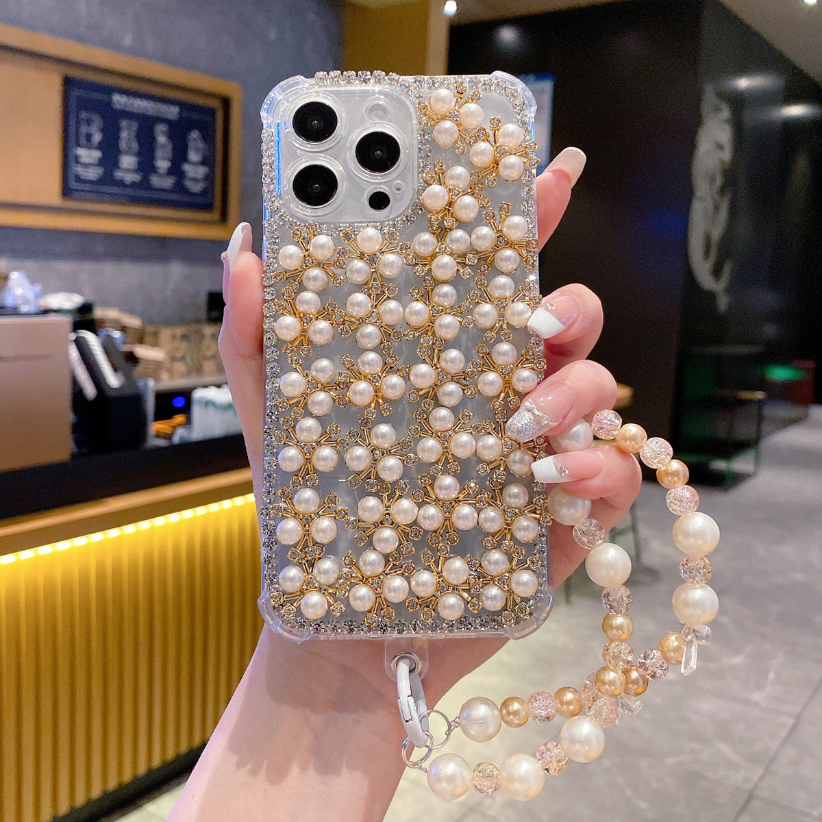 Elegant Pearl & Crystal Embellished - Phone Case For iPhone 18 Pro Max