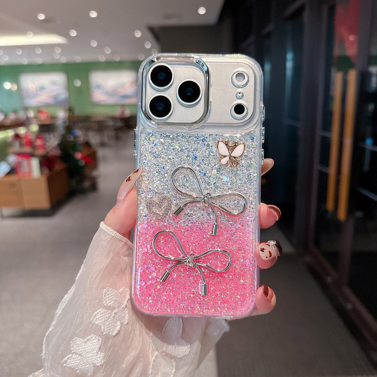 Fairy Bow Dreamy Silver Pink - Phone Case For iPhone 18 Pro