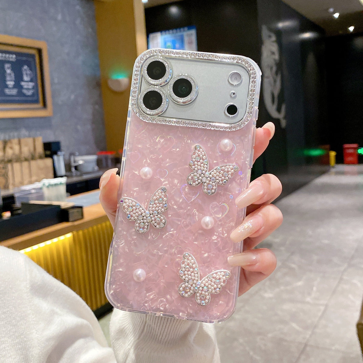 Butterfly & Pearl Crush - Phone Case For iPhone 18 Pro