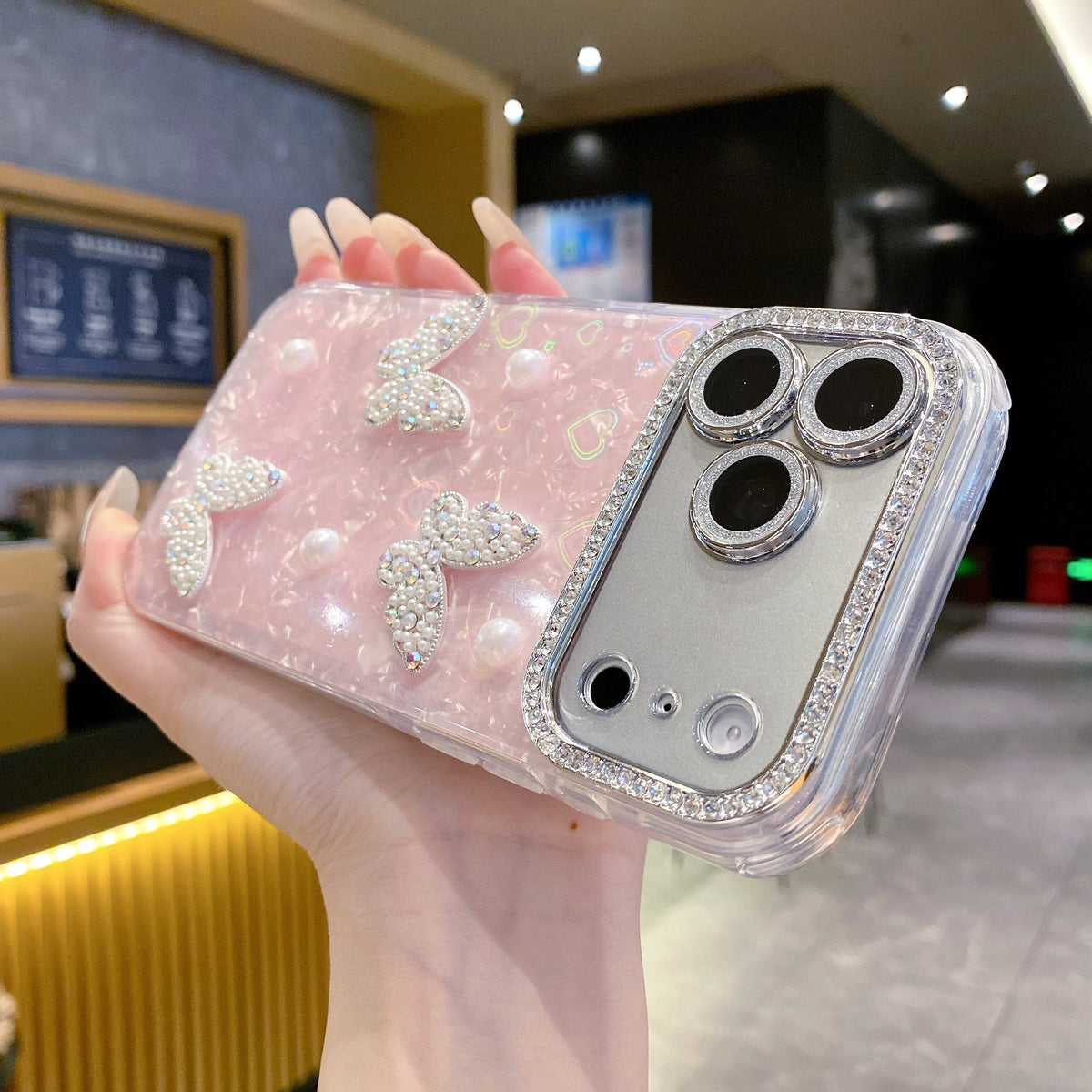 Butterfly & Pearl Crush - Phone Case For iPhone 18 Pro