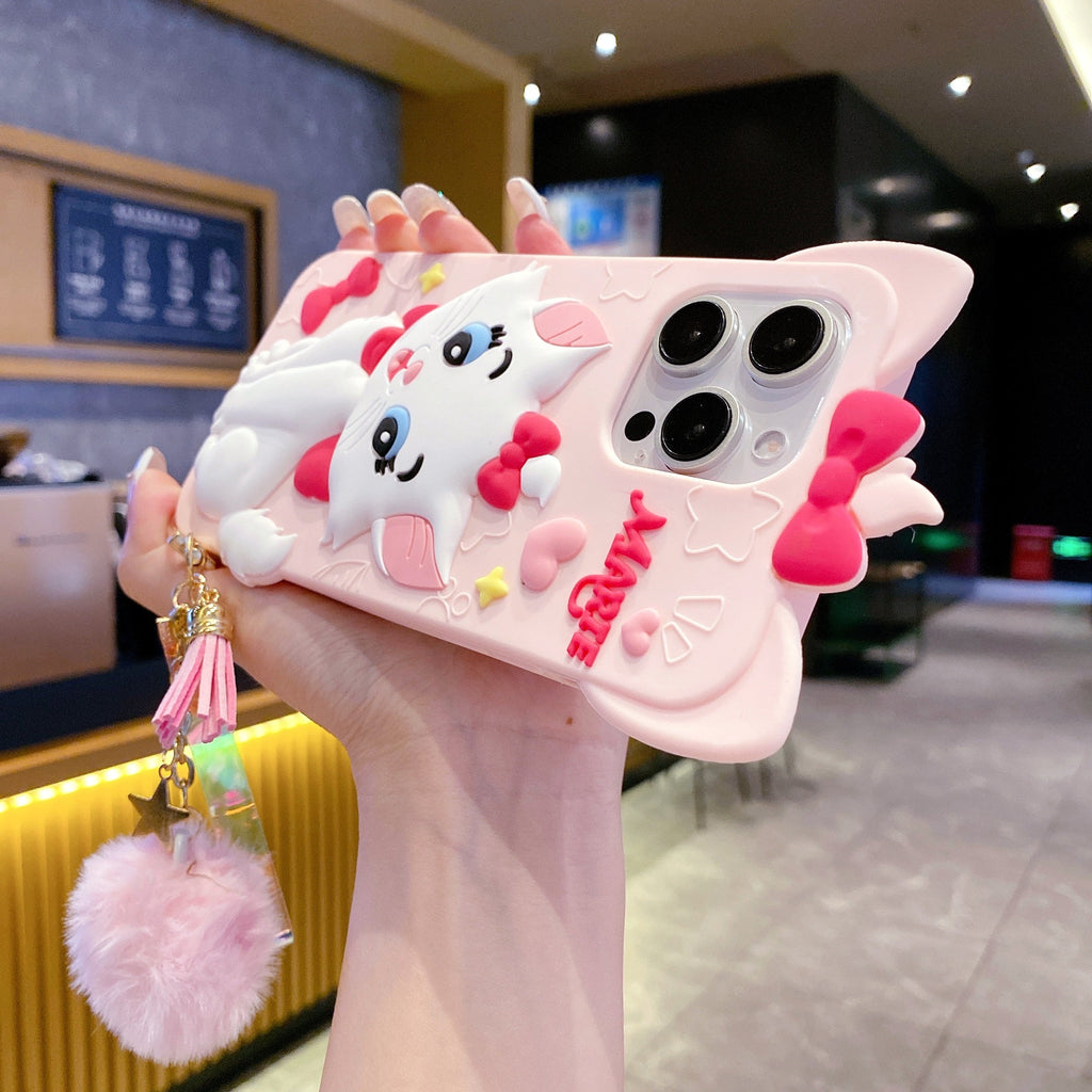 Disney Marie Cat With Fur Charm - Phone Case For iPhone 18 Pro Max