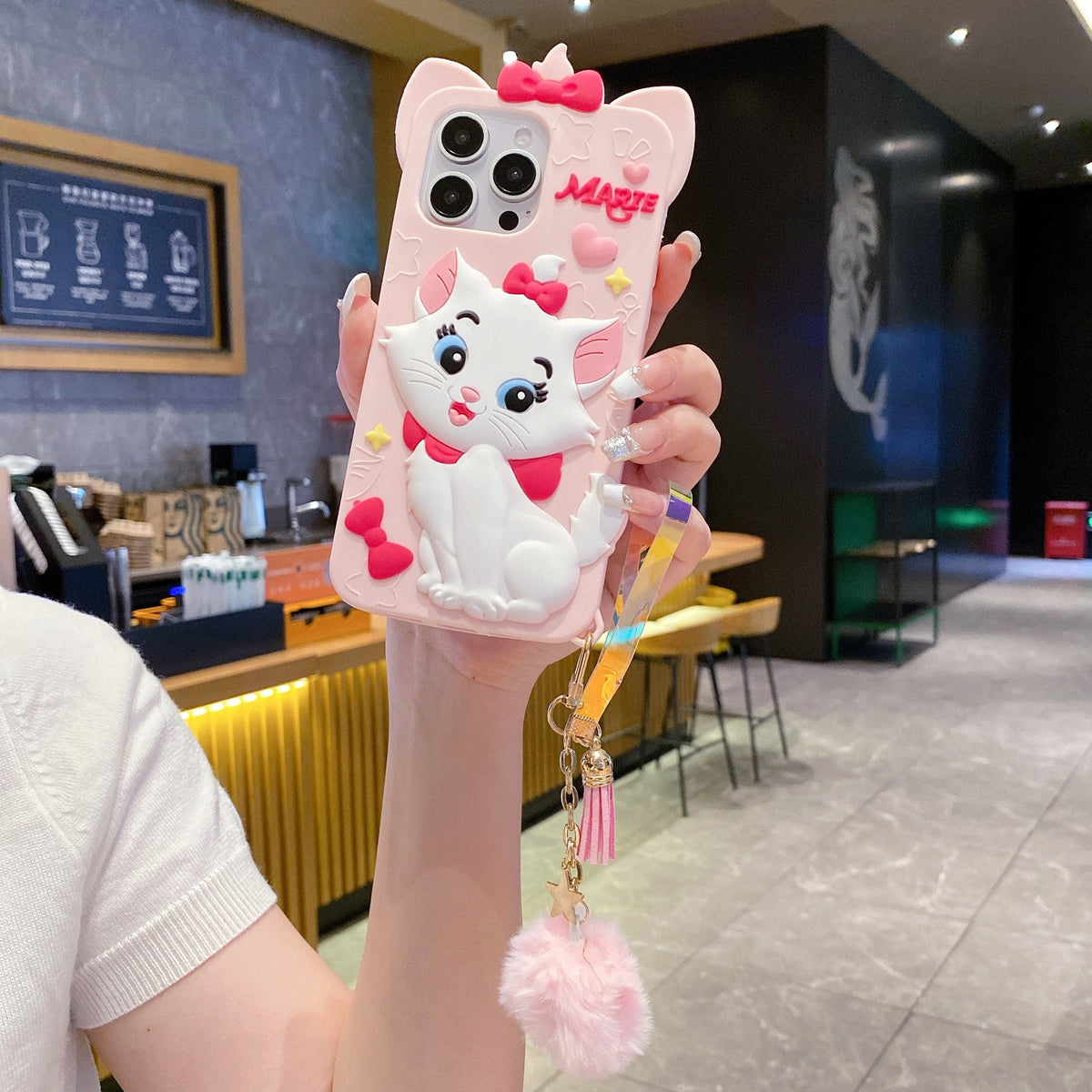 Disney Marie Cat With Fur Charm - Phone Case For iPhone 18 Pro Max