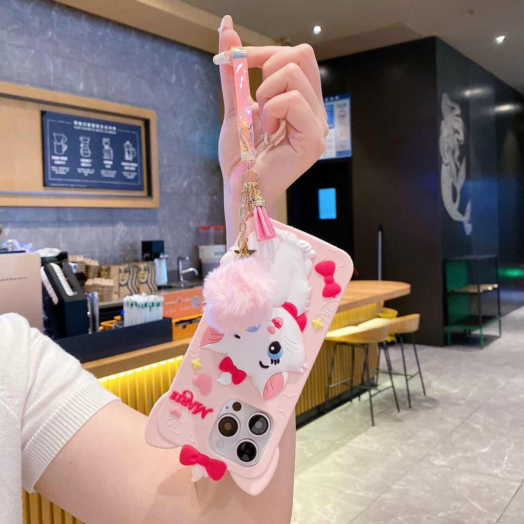 Disney Marie Cat With Fur Charm - Phone Case For iPhone 18 Pro Max
