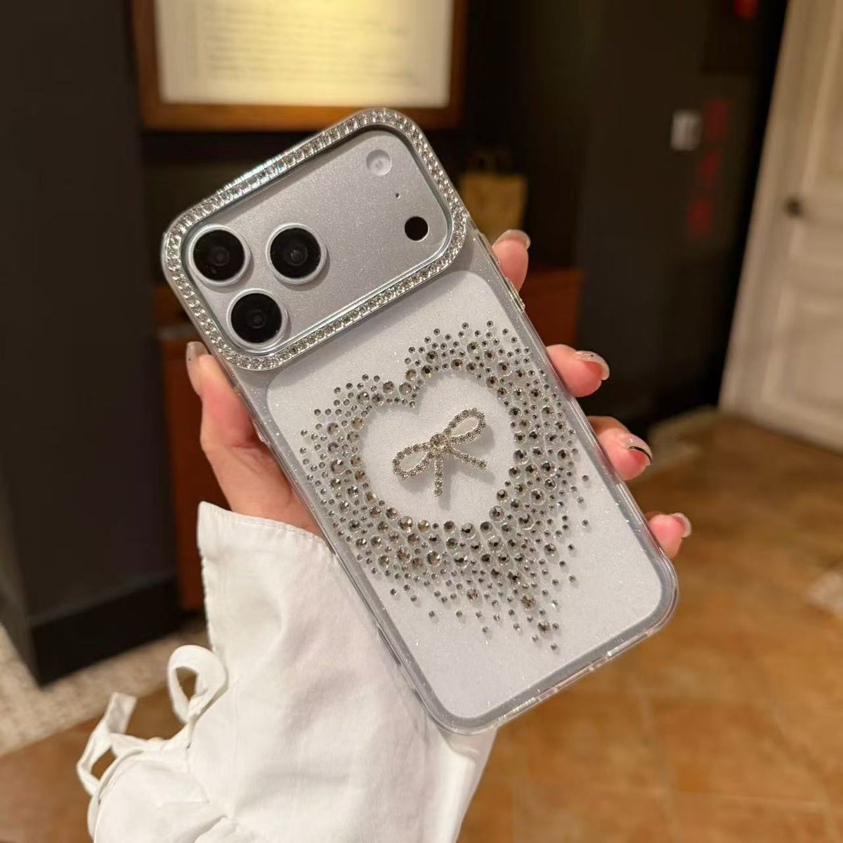 Stardust Heart Shimmer Case - Silver - Phone Case For iPhone 18 Pro Max