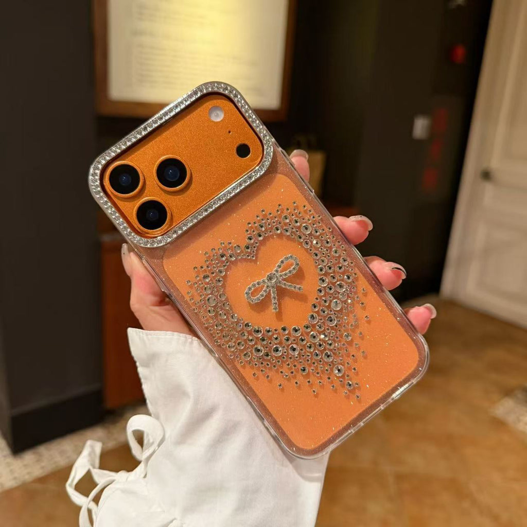 Stardust Heart Shimmer Case - Orange - Phone Case For iPhone 18 Pro Max