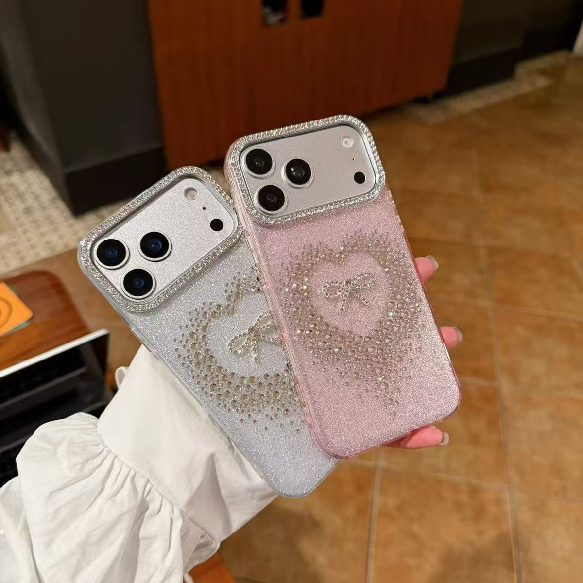 Stardust Heart Shimmer Case - Pink - Phone Case For iPhone 18 Pro