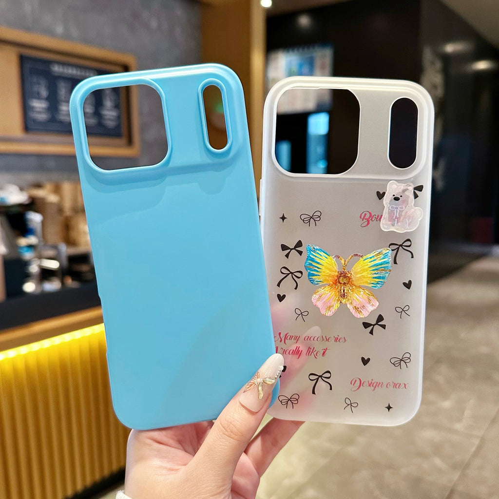 Sky Blue Flutter Coquette Luxury Handcrafted Butterfly & Bow Motif - Phone Case For iPhone 18 Pro