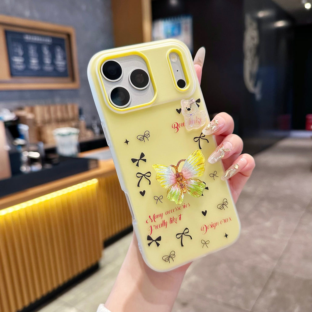 Desert Bloom Butterfly 3D Golden Wing & Blossom Shield - Phone Case For iPhone 18 Pro