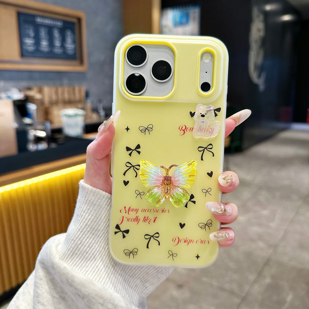 Desert Bloom Butterfly 3D Golden Wing & Blossom Shield - Phone Case For iPhone 18 Pro Max