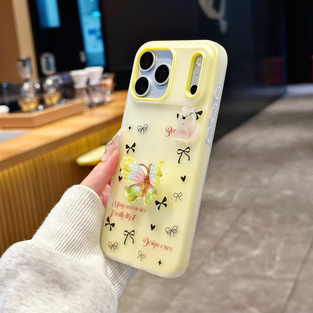 Desert Bloom Butterfly 3D Golden Wing & Blossom Shield - Phone Case For iPhone 18 Pro