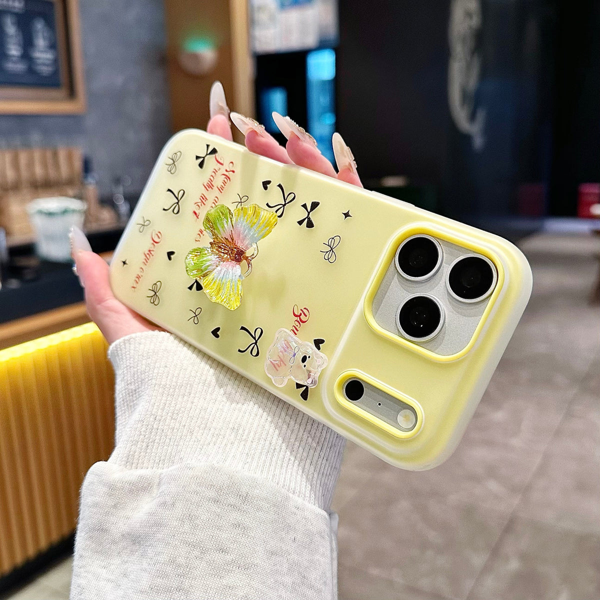 Desert Bloom Butterfly 3D Golden Wing & Blossom Shield - Phone Case For iPhone 18 Pro