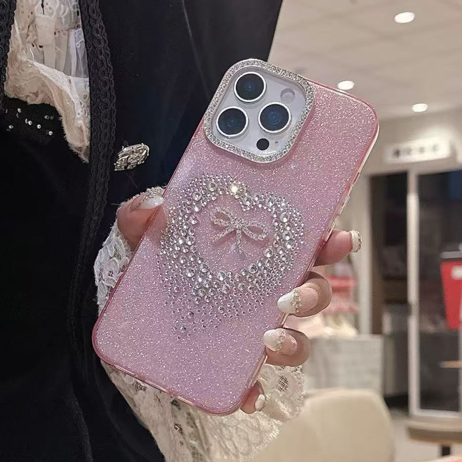 Stardust Heart Shimmer Case - Pink - Phone Case For iPhone 18 Pro