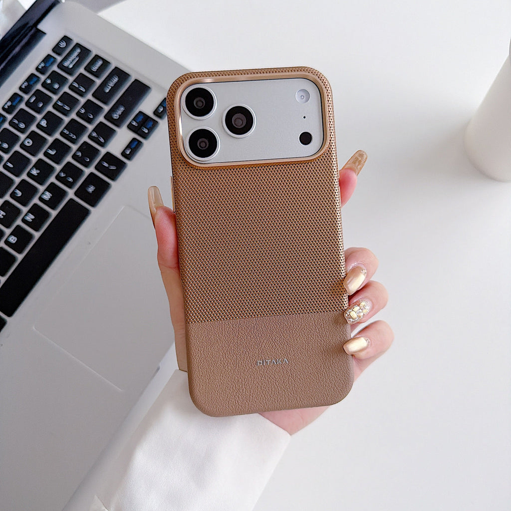 Brown Metro Weave Executive Case - Phone Case For iPhone 18 Pro