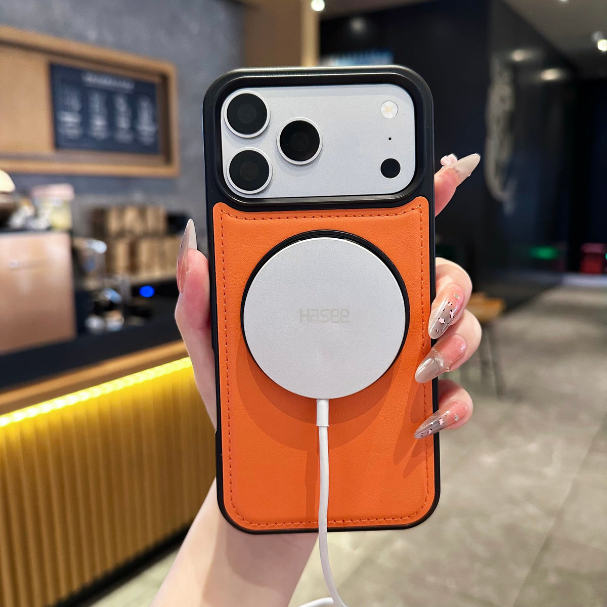 Vegan Leather MagSafe Ring Stand Case - Phone Case For iPhone