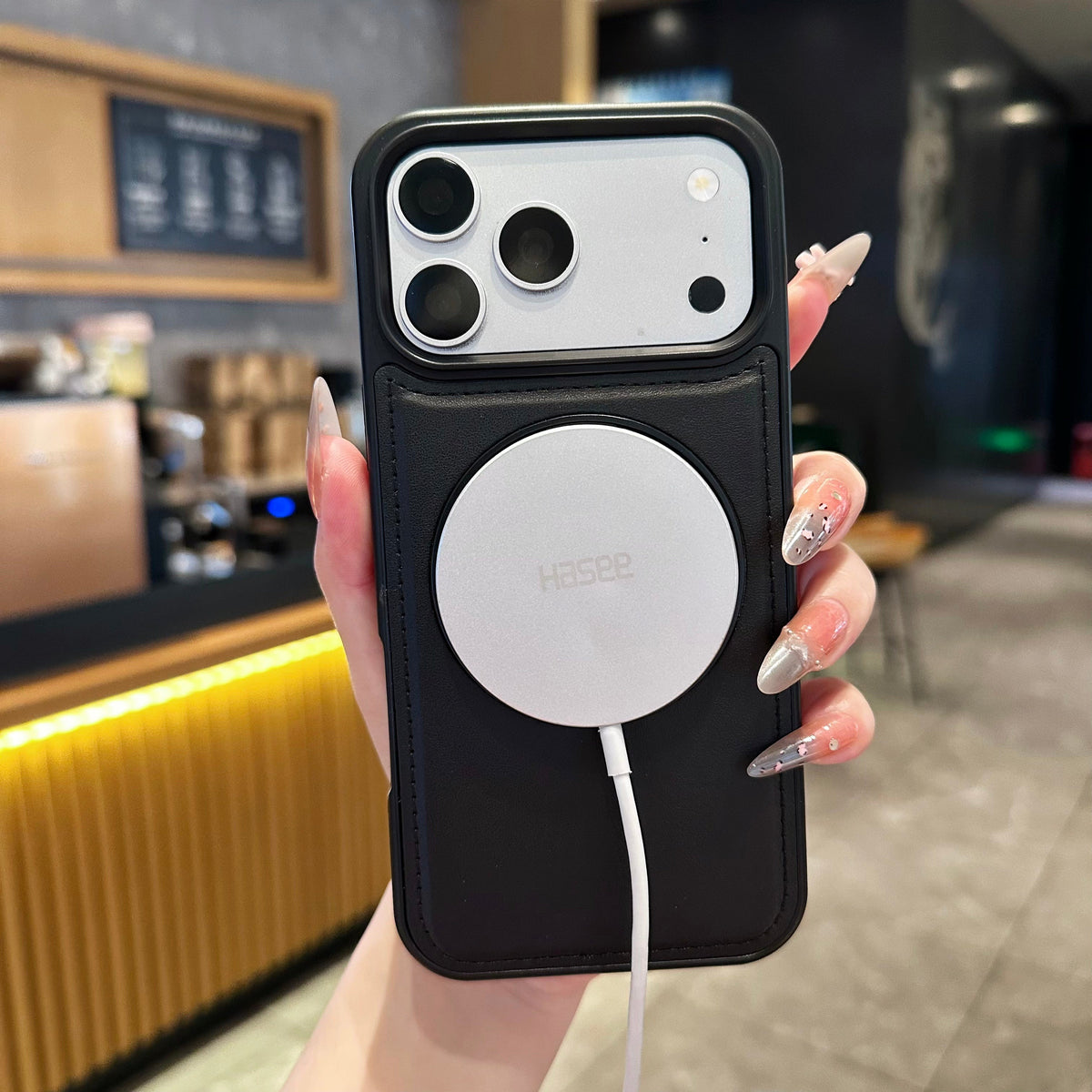 Vegan Leather MagSafe Ring Stand Case - Phone Case For iPhone