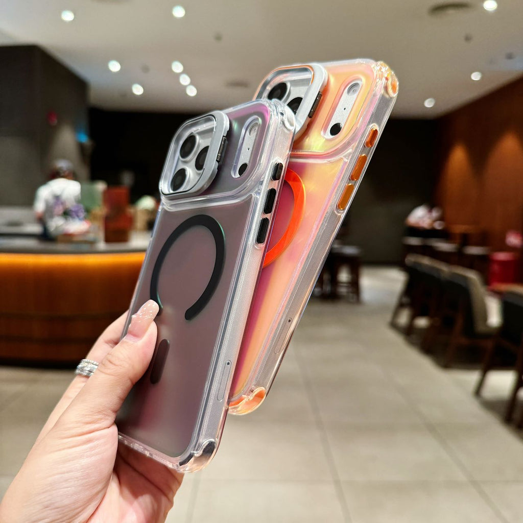 Peach Sorbet Holographic MagSafe Stand Case - Phone Case For iPhone