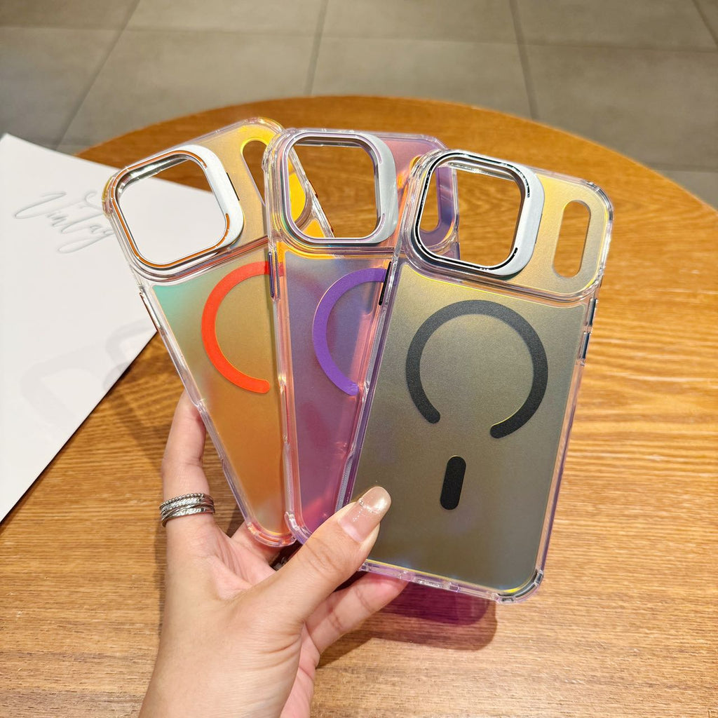 Peach Sorbet Holographic MagSafe Stand Case - Phone Case For iPhone