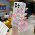 Kawaii 3D Cartoon Case with Pink Bead Strap - Phone Case For iPhone 18 Pro Max