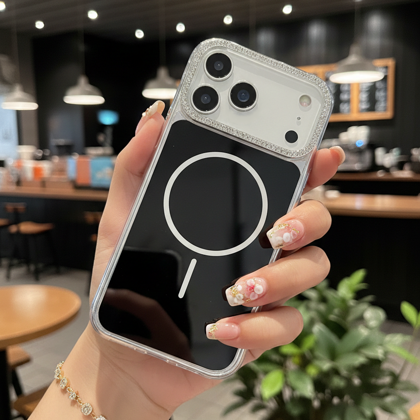 Luxury Black Rhinestone MagSafe Case - Phone Case For iPhone 18 Pro