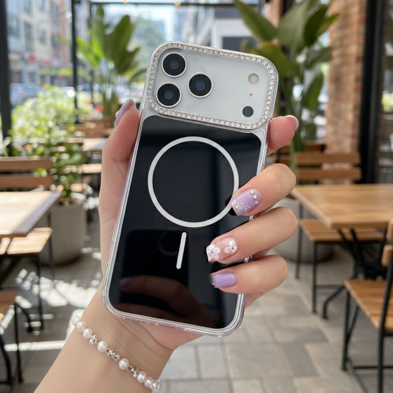 Luxury Black Rhinestone MagSafe Case - Phone Case For iPhone 18 Pro Max