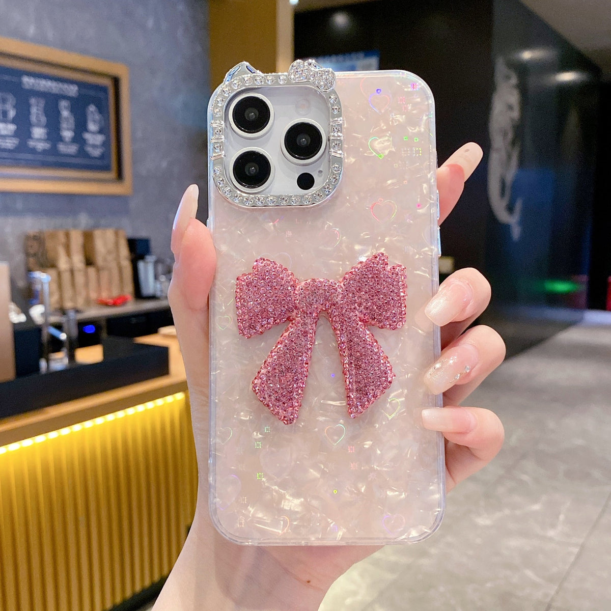 Luxury Bow Bling Case - Pink - Phone Case For iPhone 18 Pro