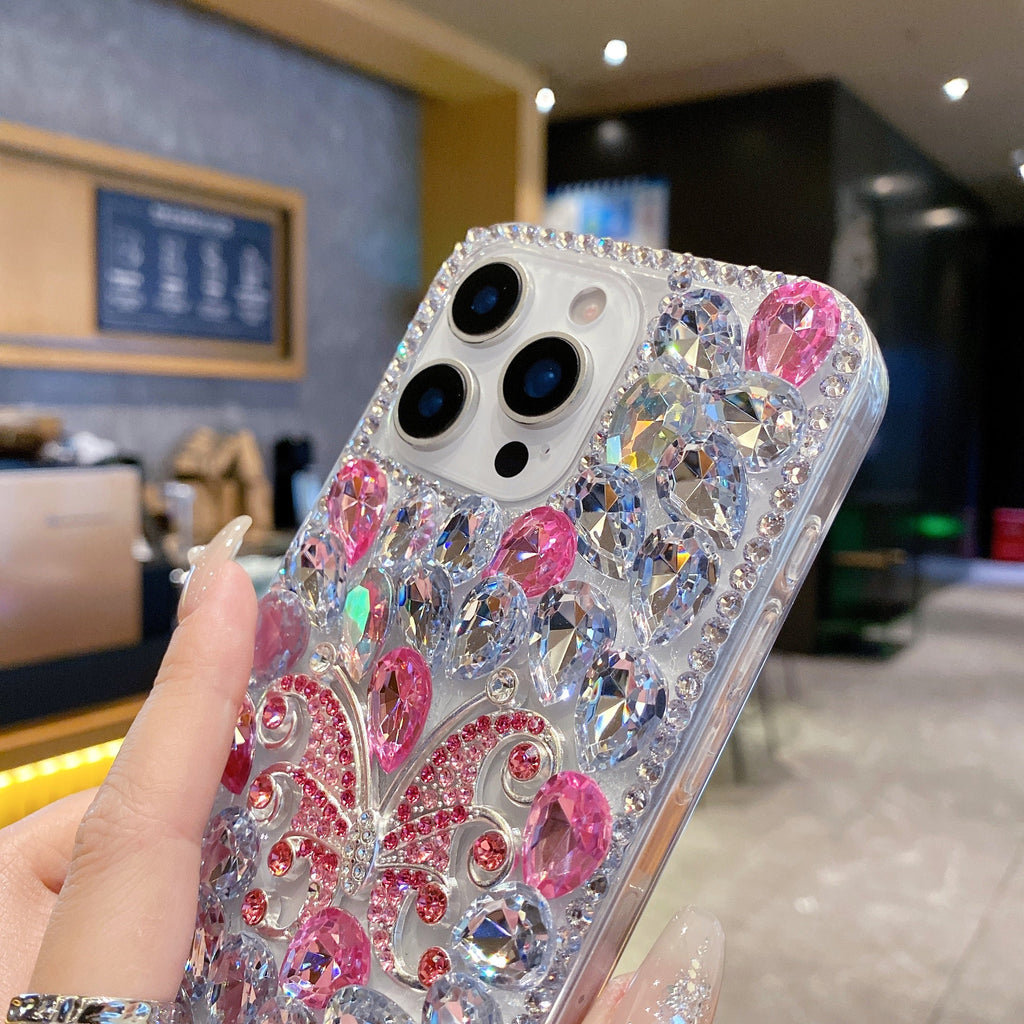 Luxury Crystal Diamond Butterfly Bling - Phone Case For iPhone 18 Pro Max