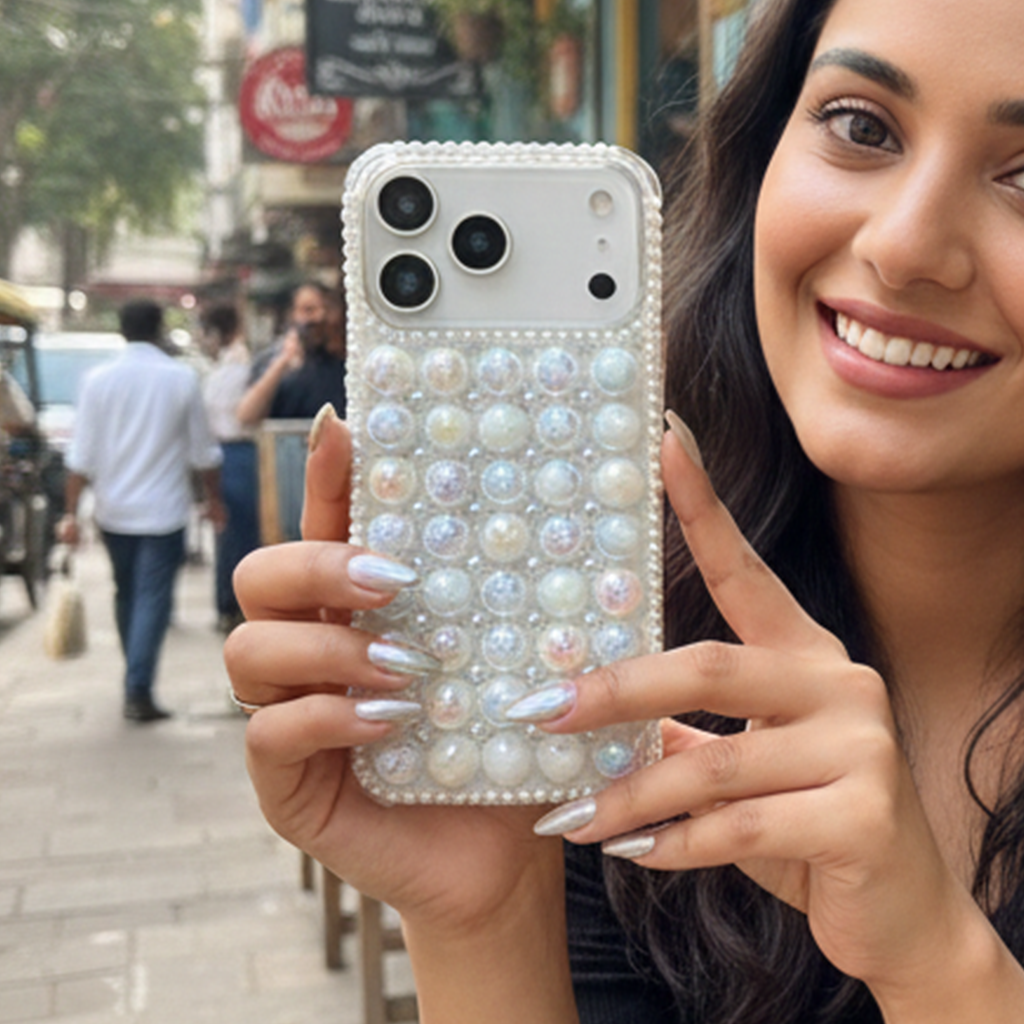 Mermaid Core Pearl Case - Glow-in-the-Light Bubble Texture with Pearl Camera Guard Phone Case