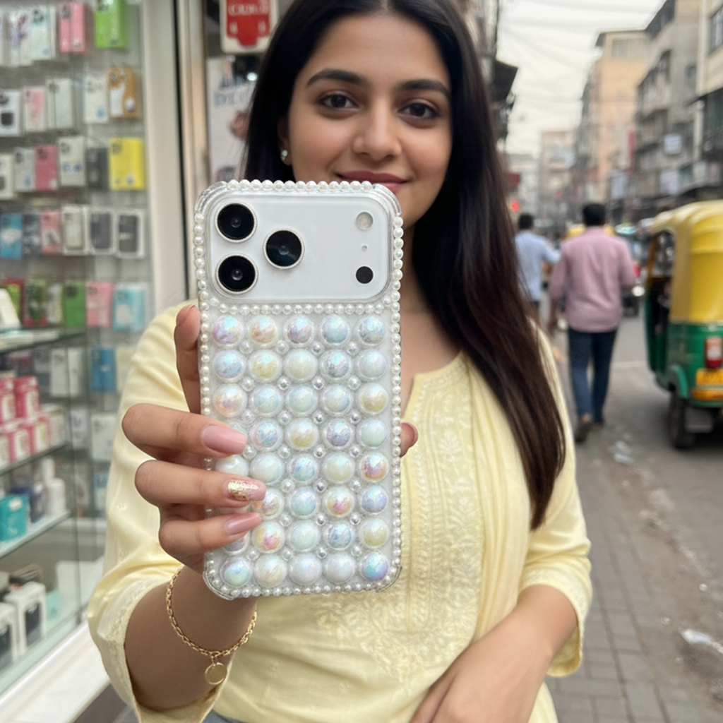 Mermaid Core Pearl Case - Glow-in-the-Light Bubble Texture with Pearl Camera Guard Phone Case