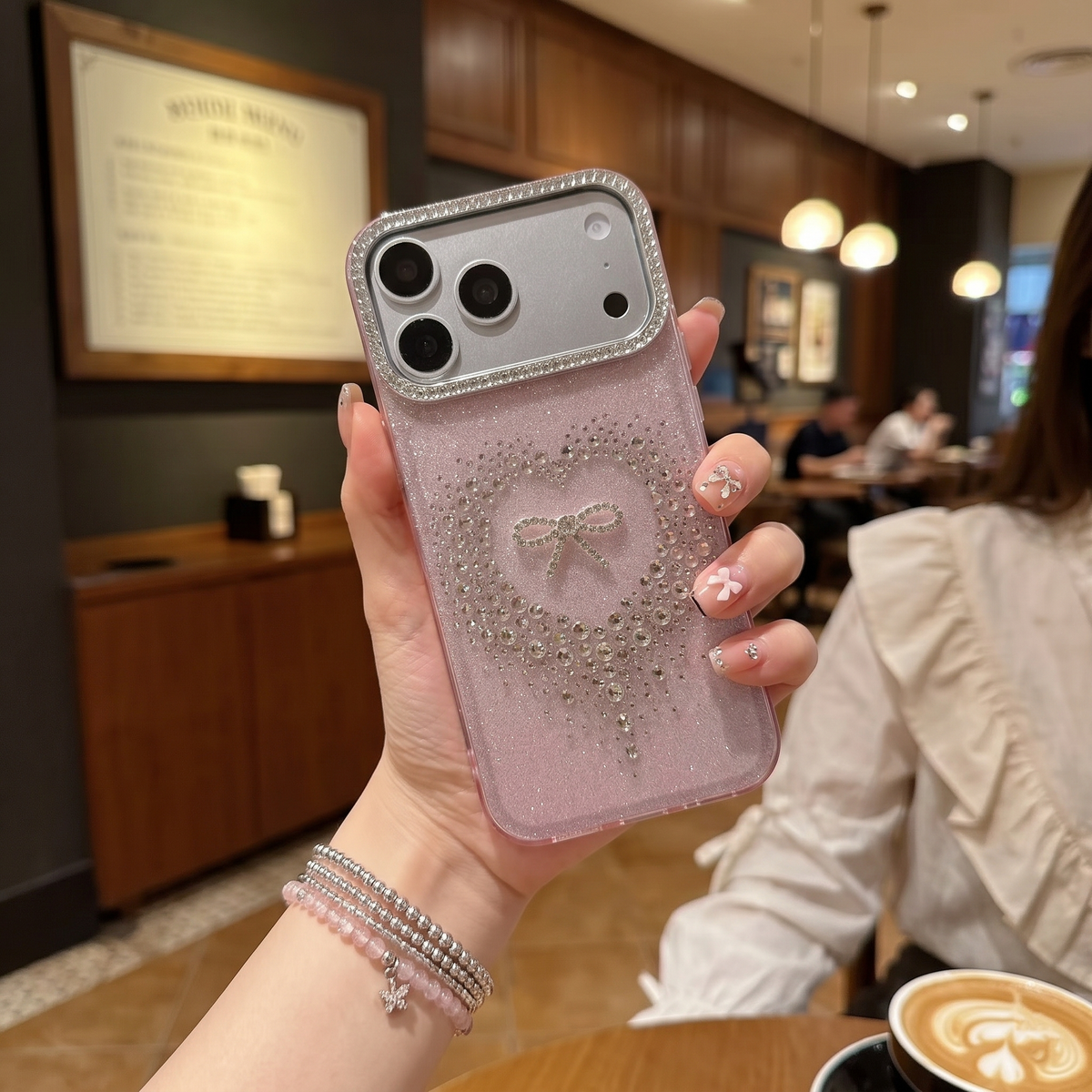 Stardust Heart Shimmer Case - Pink - Phone Case For iPhone 18 Pro Max