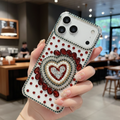 Scarlet Gemstone Full Heart Frame & Crystal Shield - Phone Case For iPhone 18 Pro Max