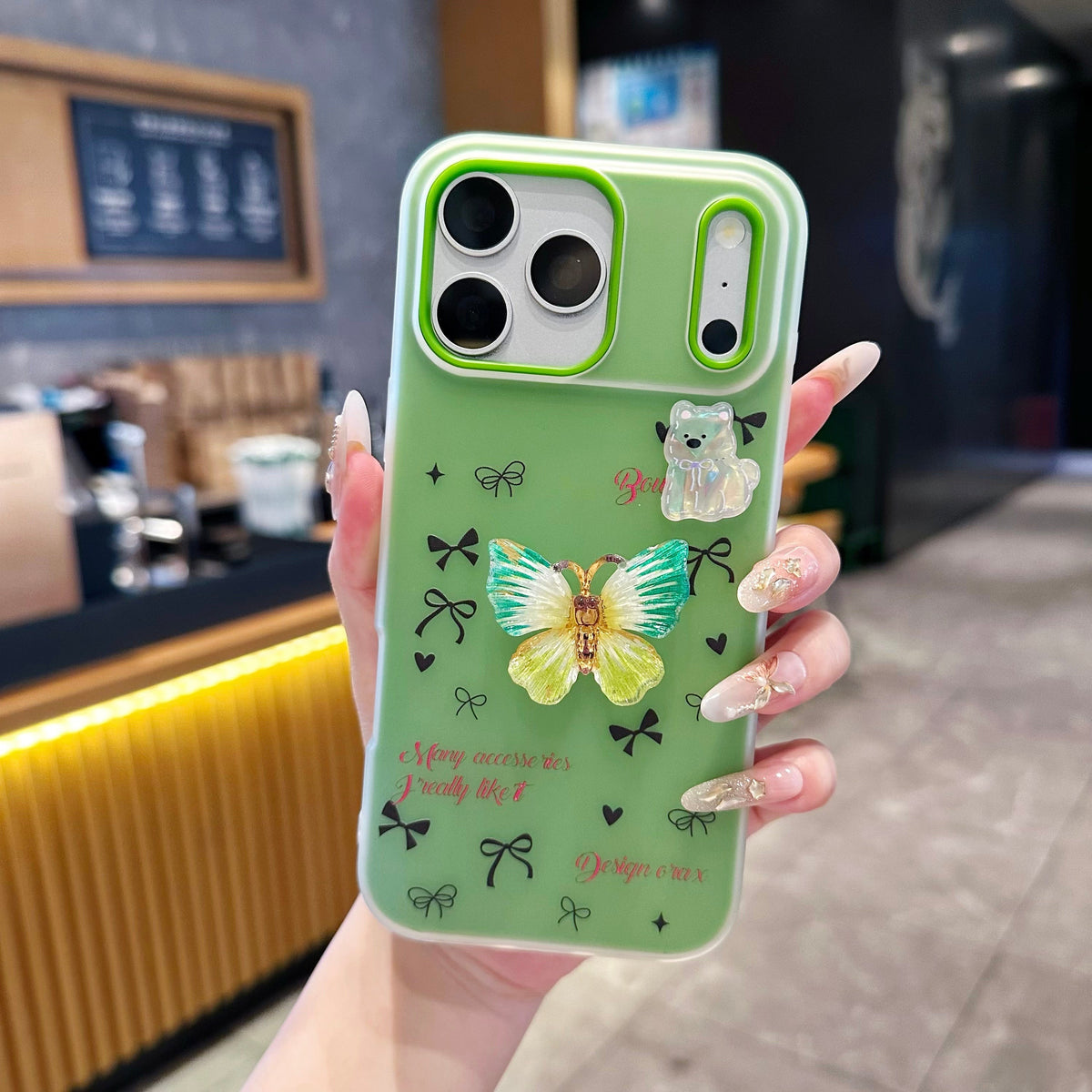 Matcha Flutter Dream Coquette Luxury Handcrafted Butterfly & Bow Motif - Phone Case For iPhone 18 Pro Max