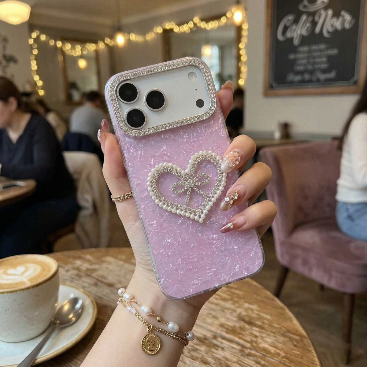 Lavender Éclat Bow Heart Frame - Phone Case For iPhone 18 Pro