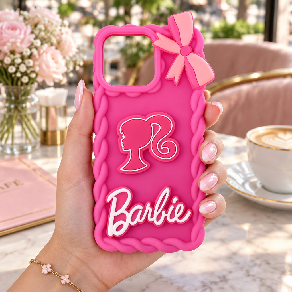 Barbie Doll With 3D Bow Silicon Phone Cases