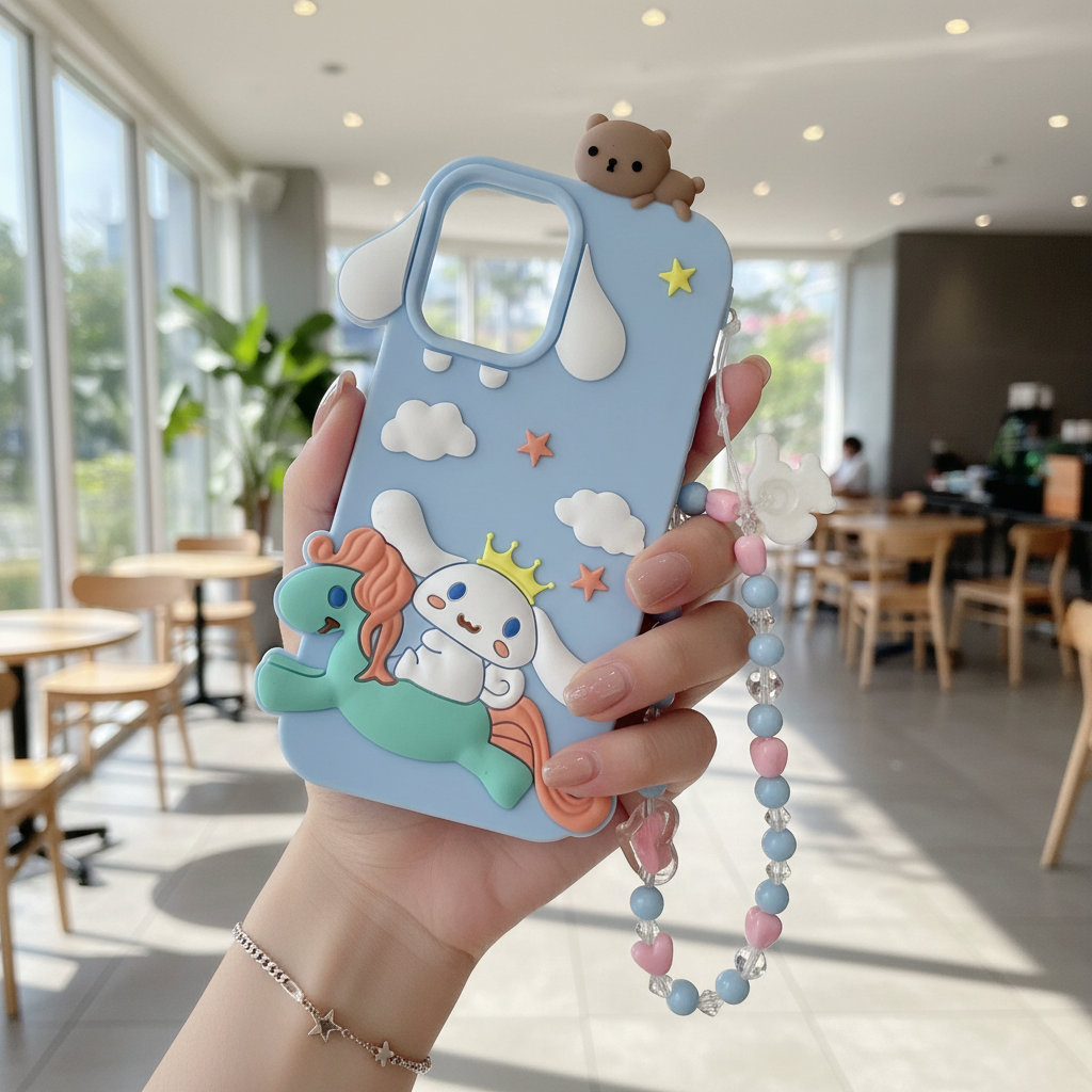 Cute 3D Unicorn Lanyard Silicon Phone Cases